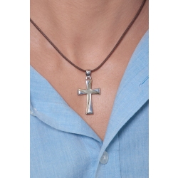 Kreuzanhänger aus Gelbgold und Weißgold 750 2