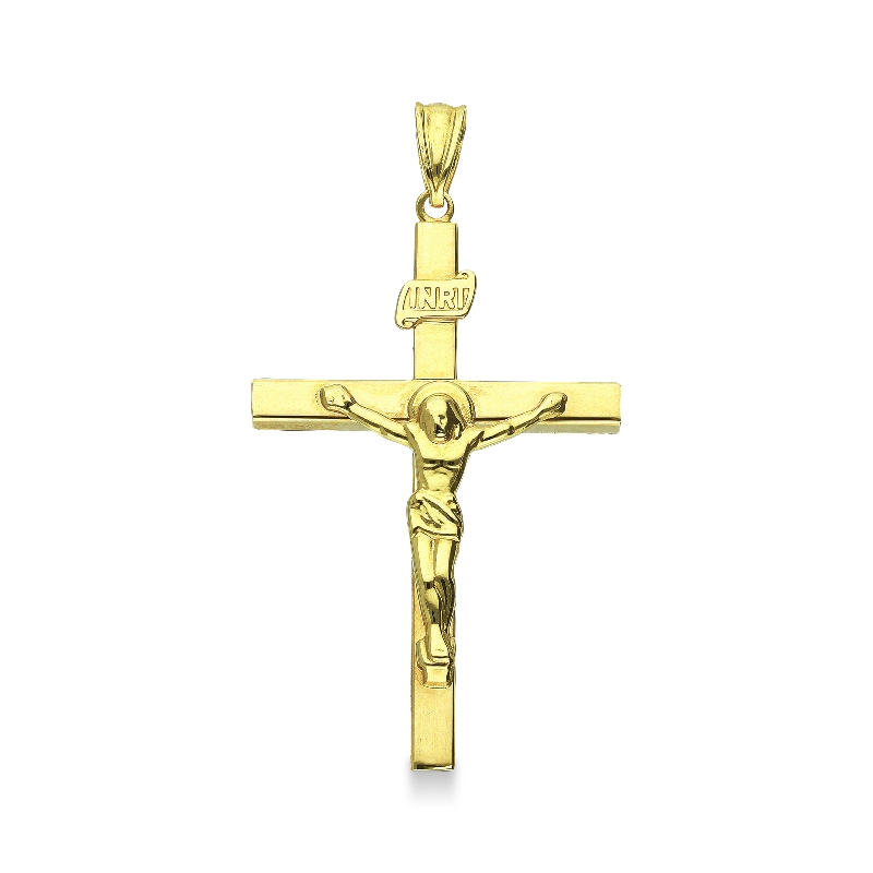 Kreuz Anhänger Gelbgold mit Christus