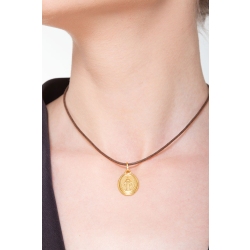 Medaillon-Anhänger Heilige Maria aus Gelbgold 2