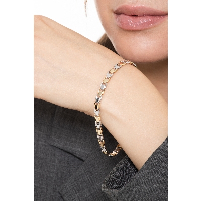 Herren Armband Weißgold Gelbgold 