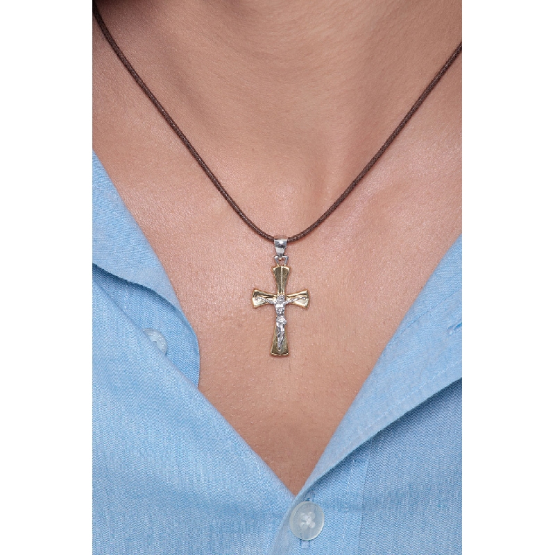 Jesus Anhänger Gold und Weißgold 18k