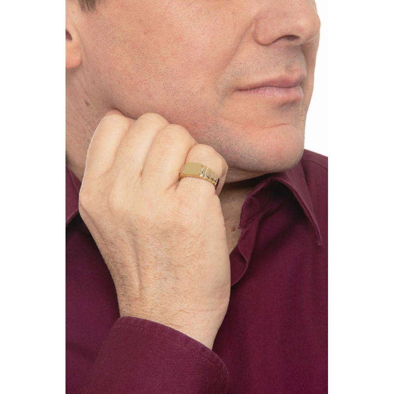 18K Gelbgold Herrenring Siegelring 