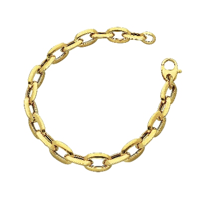 Gelbgold 18K Kettenarmband Damen, 19,5 cm