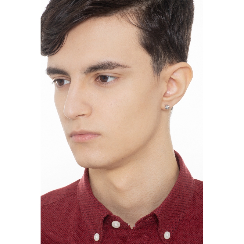 Einzelner Ohrstecker aus Weißgold 750 mit Zirkon