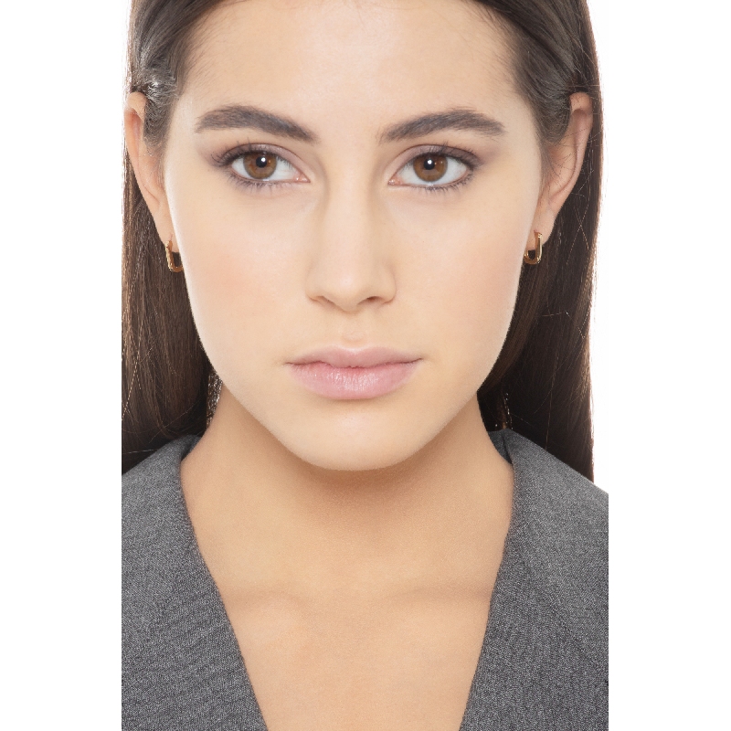 Viereckige Ohrringe Gelbgold 18 Karat