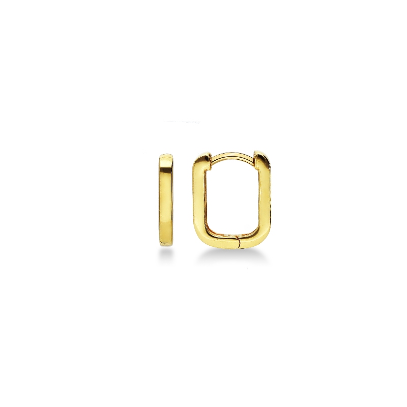 Viereckige Ohrringe Gelbgold 18 Karat