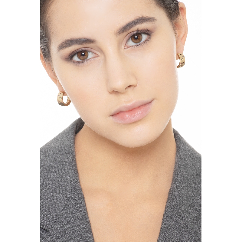 Creolen aus Gelbgold 750 mit bunten Zirkonia