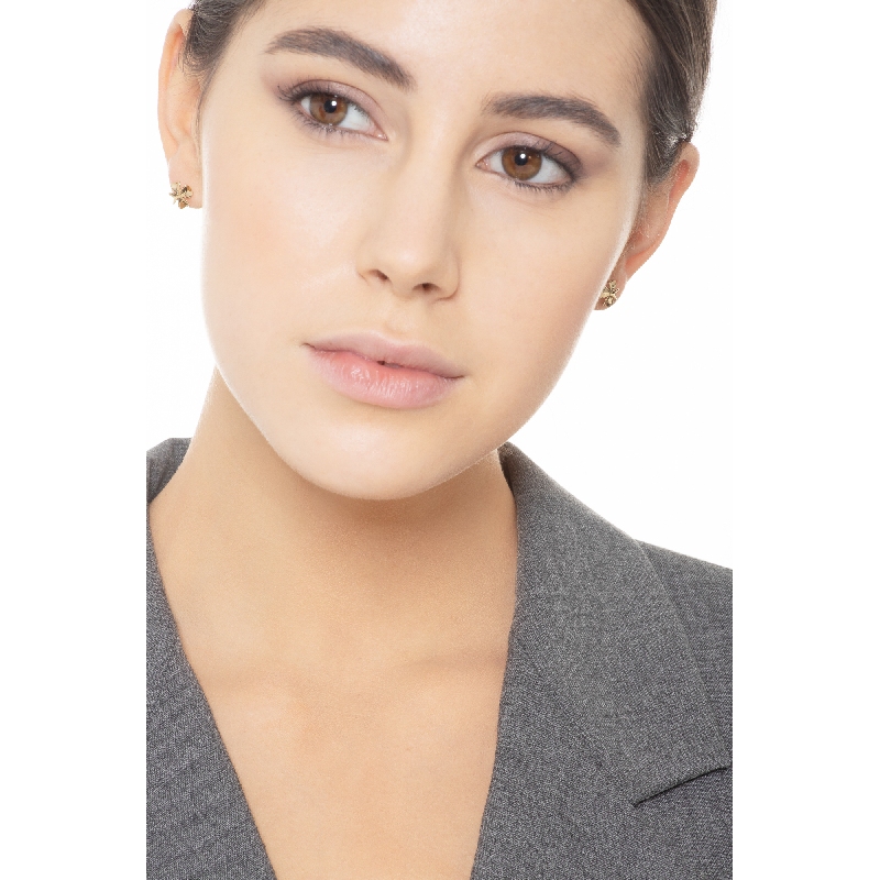 Ohrstecker Kleeblatt aus 18 Karat Gelbgold 