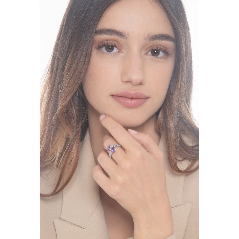 TOI ET MOI Herz Ring Amethyst Diamanten Weißgold