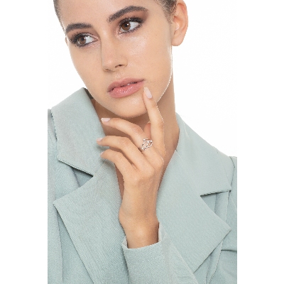 Bandring Weissgold mit drei Diamanten