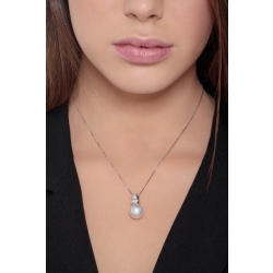 Perlenkette Damen mit Diamanten aus Weißgold 2