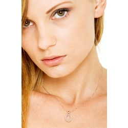 Weißgoldkette mit Diamantbuchstabe O 2