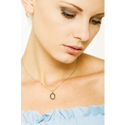 Anfangsbuchstaben Kette O aus Weißgold und schwarzen Diamanten 2