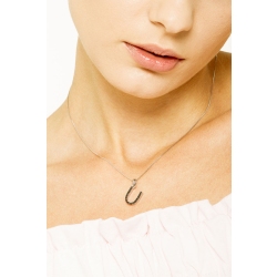 Anfangsbuchstaben Kette U aus Weißgold mit schwarzen Diamanten 2