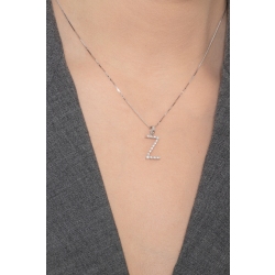 Buchstaben Kette Weißgold Z aus Brillanten 2