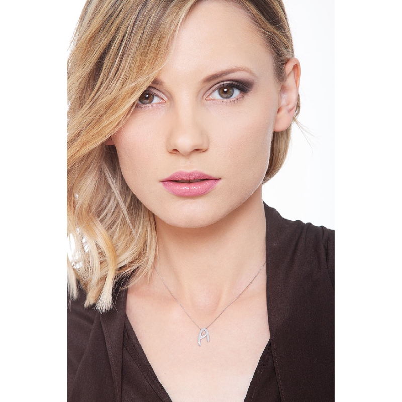 Initialen Kette Buchstabe A Weißgold und Diamanten