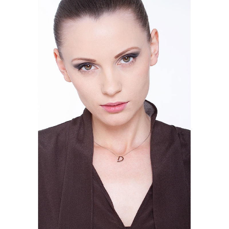 Initialen Kette D Weißgold und Diamanten