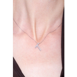 Kette Initialen T Weißgold und Diamanten 2