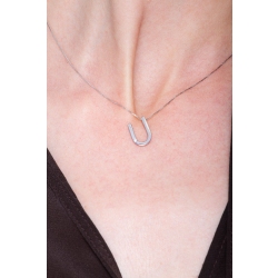 Weißgold-Kette Initialen U mit Diamanten 2