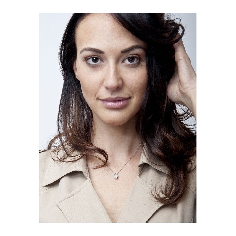 18K Weißgold-Halskette mit Diamant-Tropfen-Anhänger 