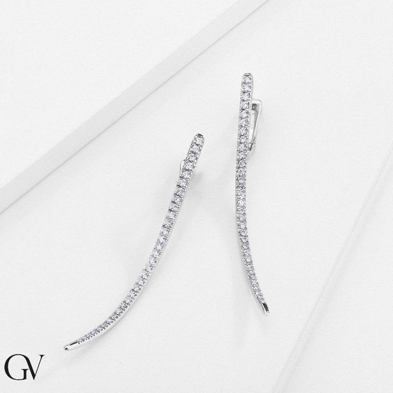 Weißgold 18K Designer Ohrhänger mit Diamanten