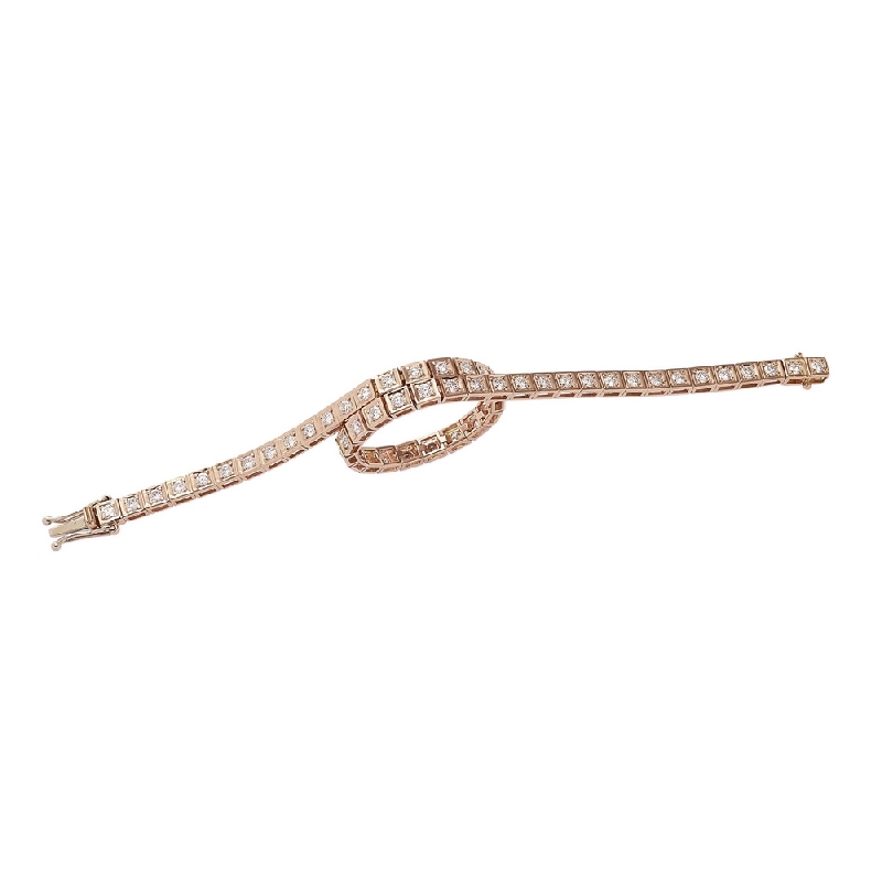Roségold 750 Tennisarmband mit Diamanten