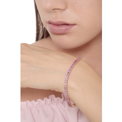 Saphir Rosa Tennisarmband aus Gelbgold 18K 2