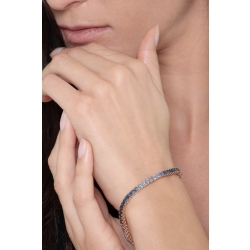 Tennisarmband aus Roségold 18K mit blauen Saphiren  2