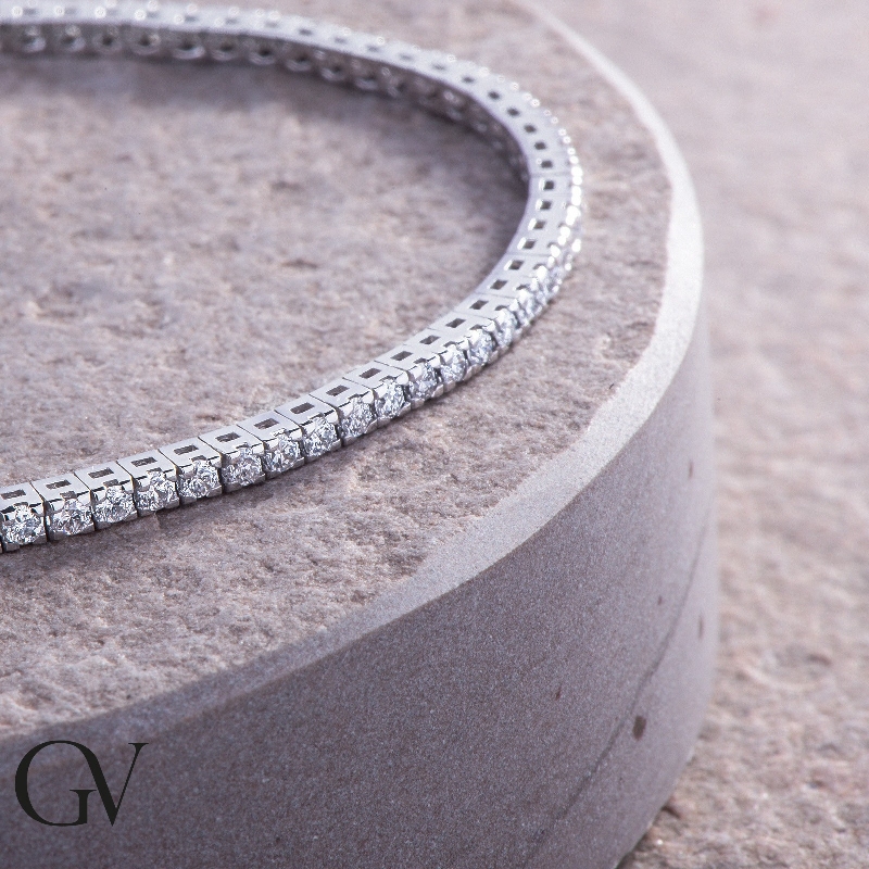 Tennis Armband mit Diamanten für Damen und Herren Weißgold