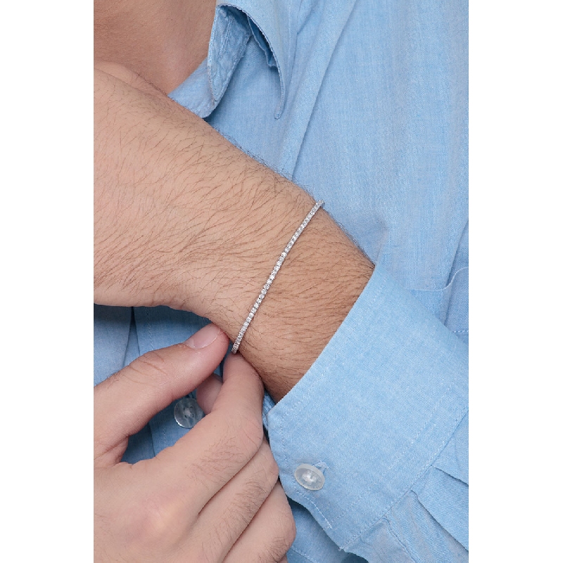 Tennis Armband mit Diamanten für Damen und Herren Weißgold