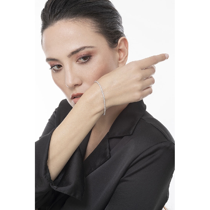 Tennis Armband mit Diamanten für Damen und Herren Weißgold