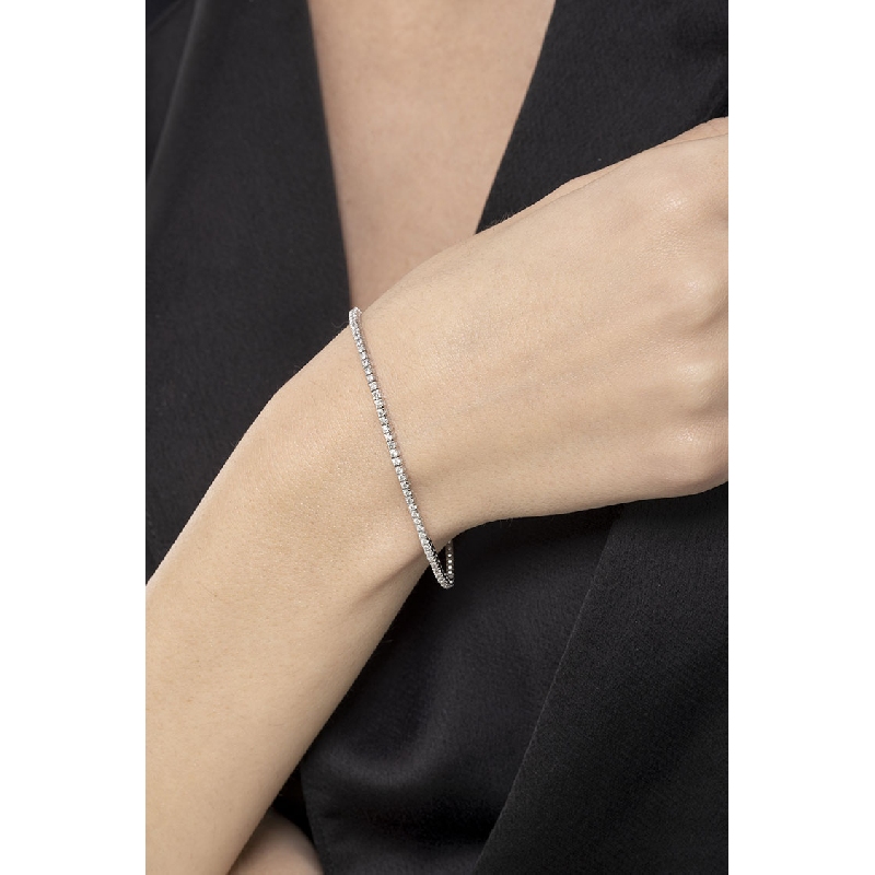 Tennis Armband mit Diamanten für Damen und Herren Weißgold