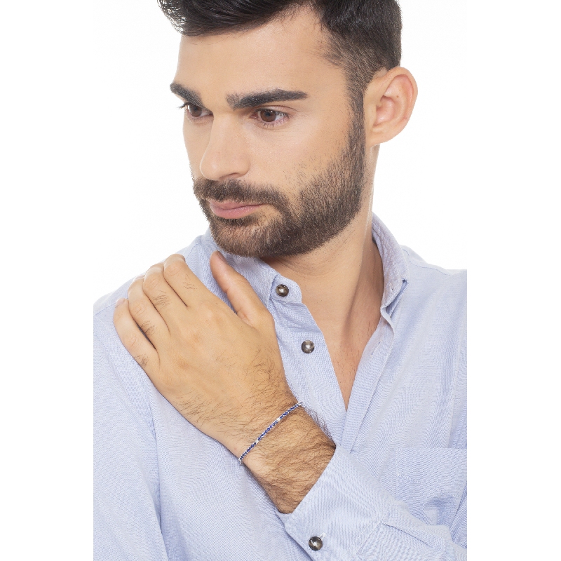 Tennisarmband Saphir blau Diamanten Weissgold