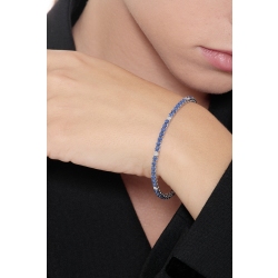 Tennisarmband Weißgold mit blauen Saphiren und Diamanten  2