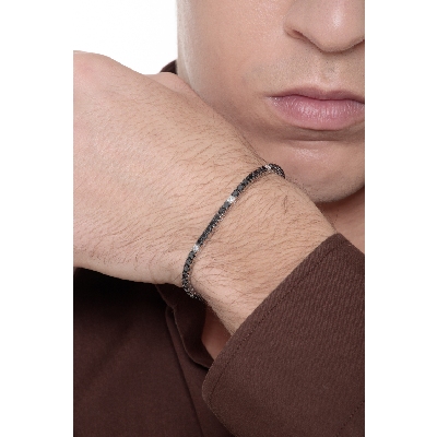 Tennisarmband Weißgold schwarzen weißen Diamanten