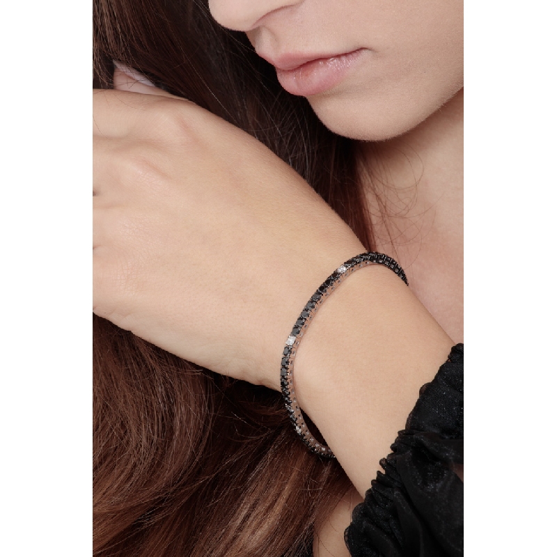 Tennisarmband Weißgold schwarzen weißen Diamanten