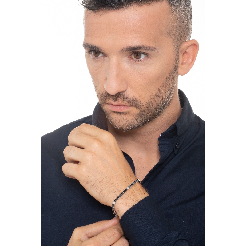 Herren Damen Tennis Armband mit Diamanten schwarz und weiß