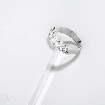 5 Diamanten Ring Weißgold 1,20 kt