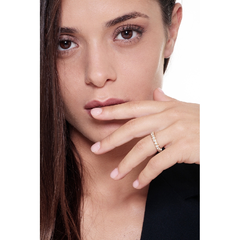 Memoire Ring aus Gelbgold 18K mit Diamanten 
