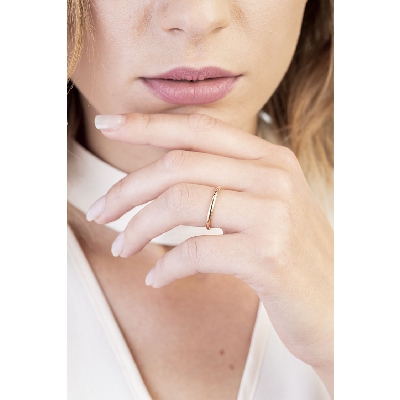 Schmaler Roségold 18K Vorsteckring 