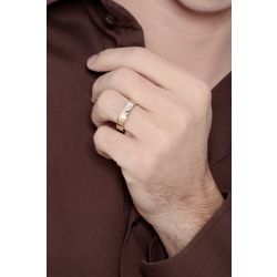 Herrenring aus 18K 750er Weiß- und Gelbgold 2