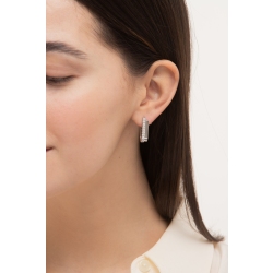 Weißgold Ohrringe Creolen Oval mit Diamanten 2