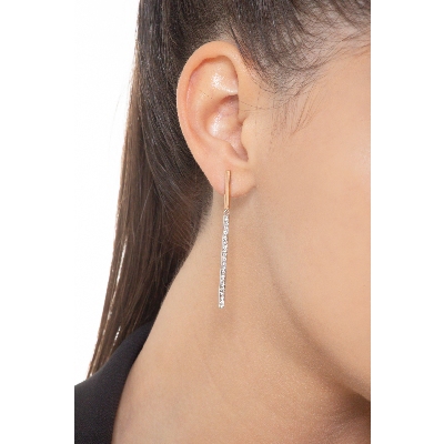 Ohrhänger aus Weißgold und Roségold 18K mit Diamanten