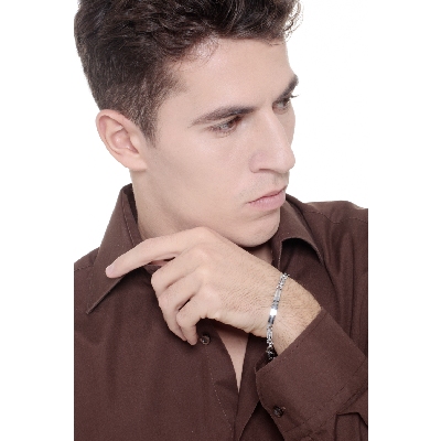 Herren Armband Weißgold 750 mit Plättchen