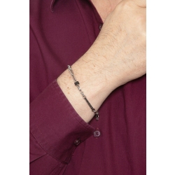 Herrenarmband 750er Weißgold mit schwarzen Zirkonia 2