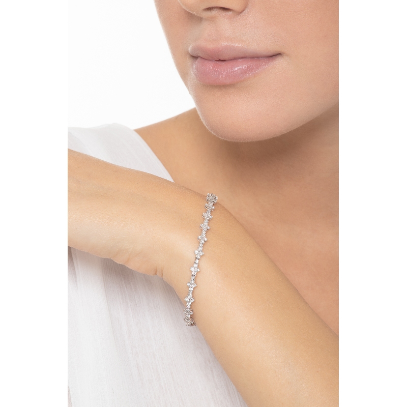 Halbstarres Armband Weißgold 18K mit Diamanten