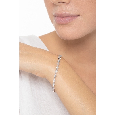 Halbstarres Armband Weißgold 18K mit Diamanten