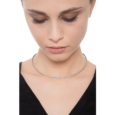 Weißgold 750 Chocker mit Diamanten