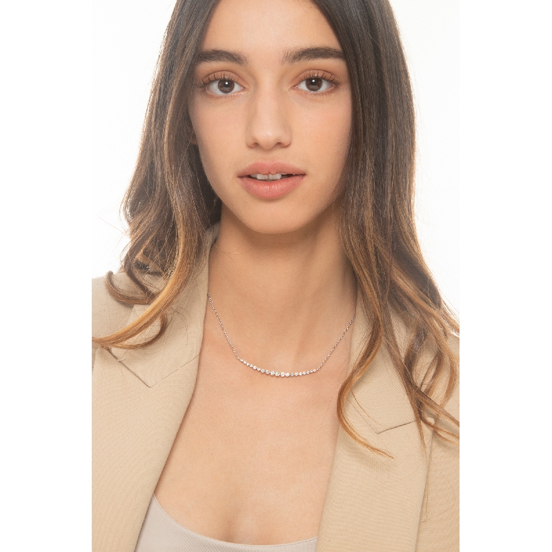 Elegante Kette Weißgold mit Stab aus Diamanten 