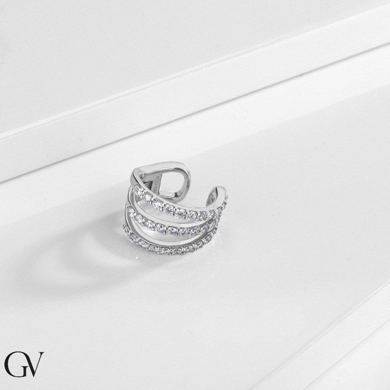 Earcuff aus Weißgold 18K mit Brillanten